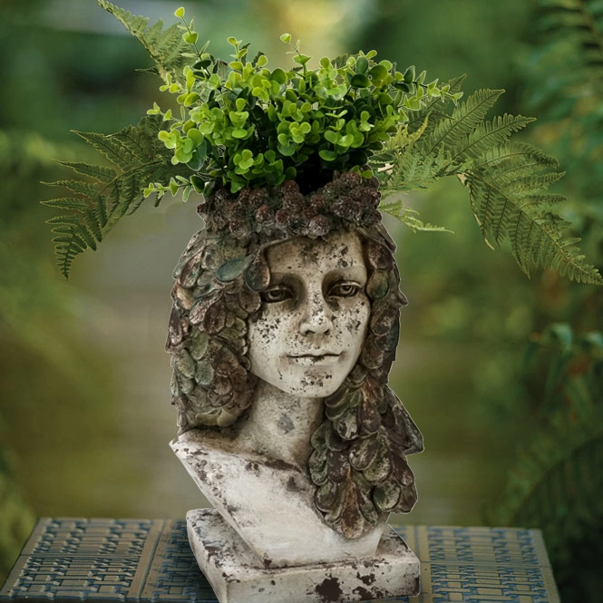 Home&Garden MGO Vintage Lady Head Pflanzgefäß