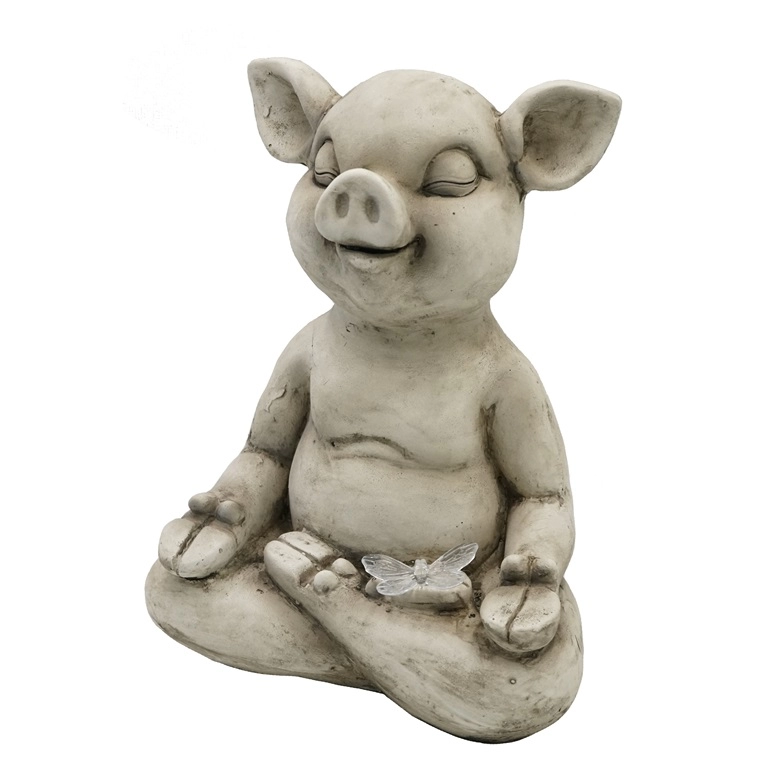 Meditierendes Yoga-Schwein MGO Gartenfigur