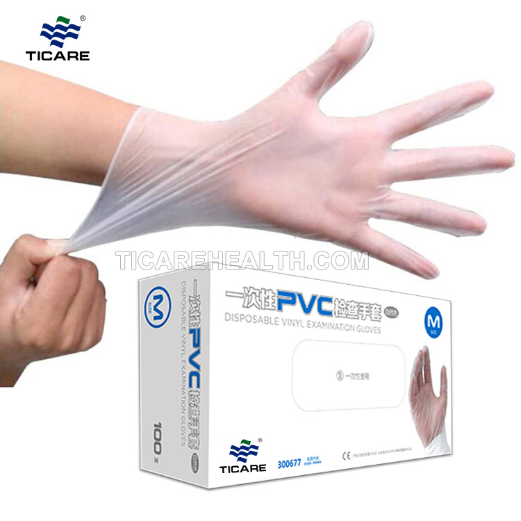 Einweg-PVC-Untersuchungshandschuh aus weißem Vinyl