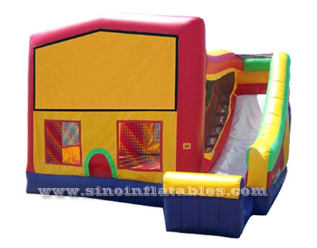 Kommerzielle aufblasbare 5-in-1-Hüpfburg für Kinder mit Rutsche, Basketballkorb und N Hindernissen im Inneren