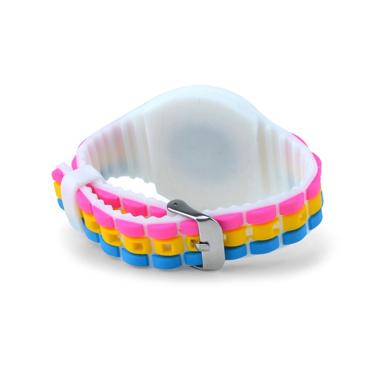 Regenbogen-Silikonkautschuk, wasserdichte Armbanduhr, RFID-Cartoon-Silikonband-Armband