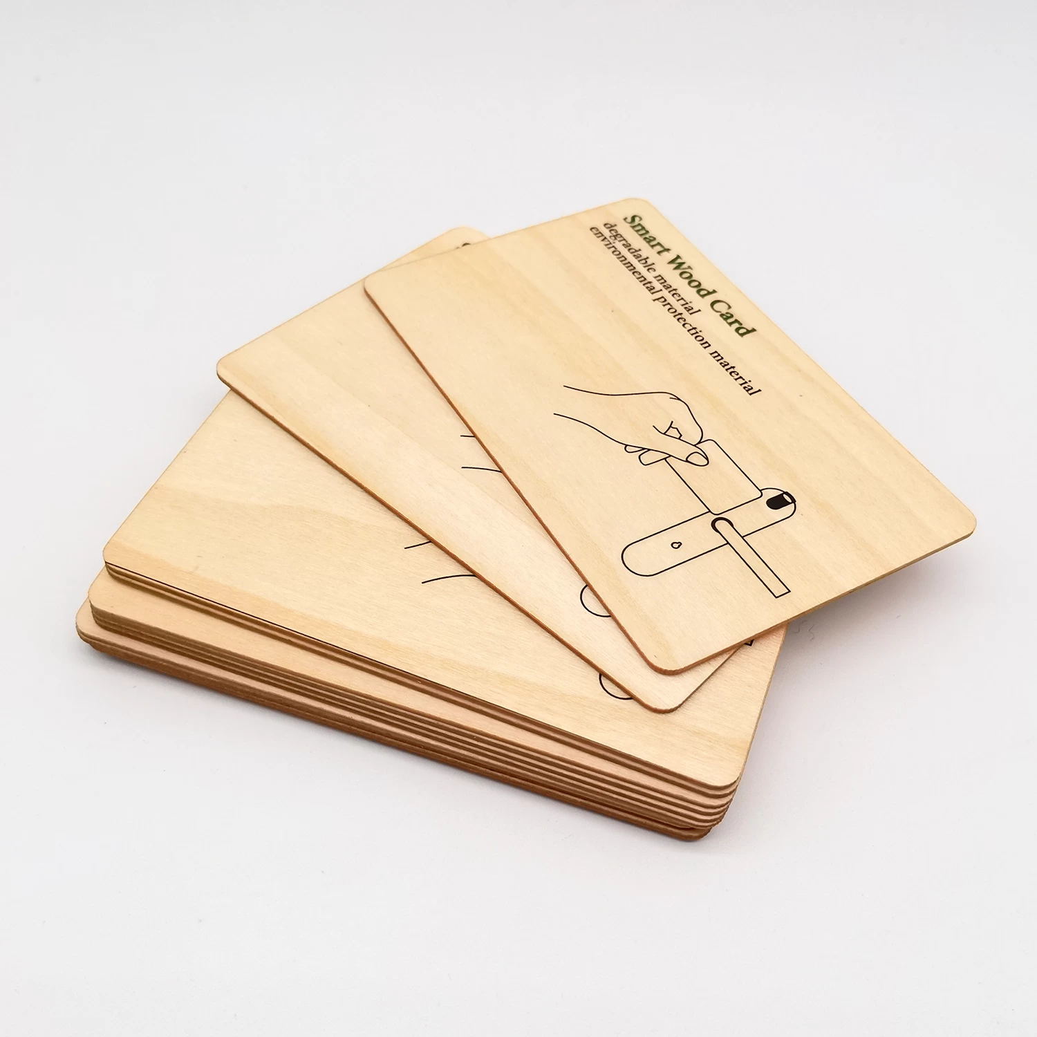 Programmierbare Visitenkarten aus Bambusholz, RFID, ISO14443A, Smart NTAG 213 NFC, Holzkarte