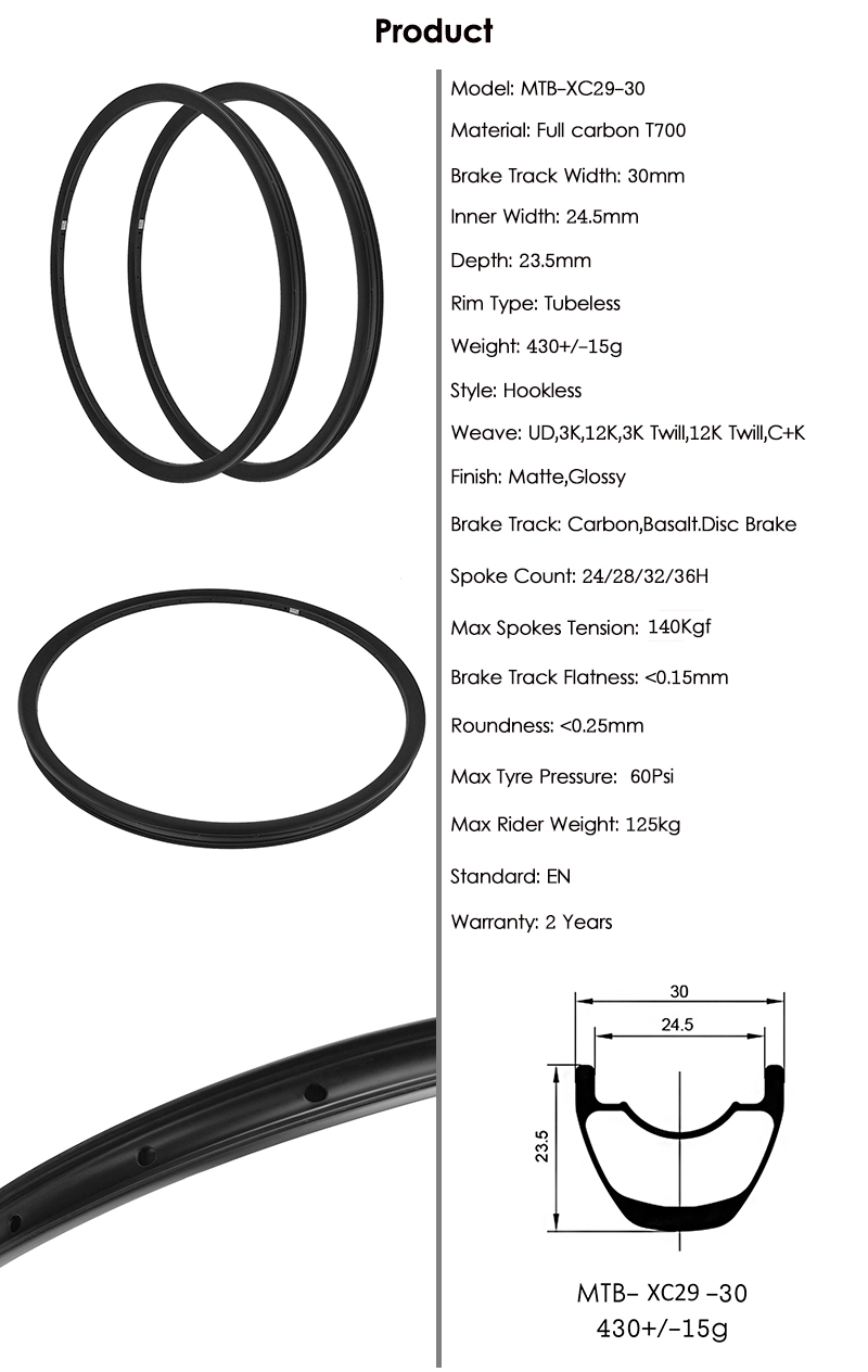 Heißer Verkauf Superroad Carbo MTB Felgen 29 XC Fahrradräder Breite 30mm Felgen