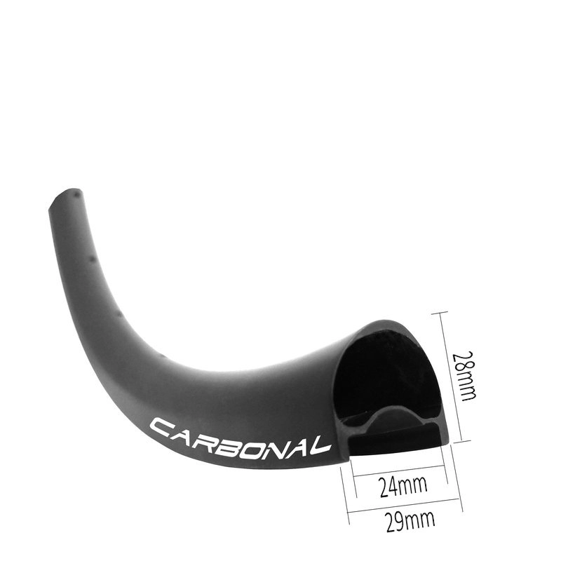 Asymmetrische 29er Hookless 29 mm breite und 28 mm tiefe Carbonfelge für Gravelbike