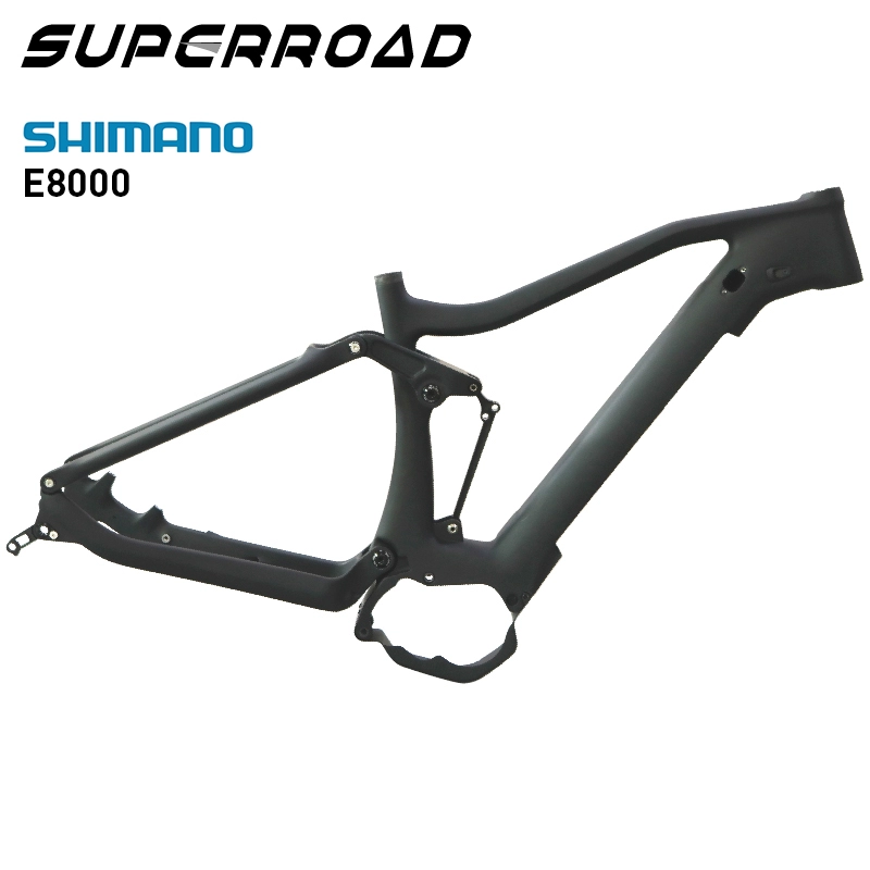 Vollgefederter Mid-Drive-Enduro-Carbon-E-Bike-Rahmen, passend für Shimano-Motoren