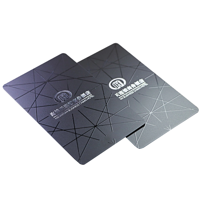 Schwarze PVC-13,56-MHz-RFID-S50-Hotelschlüsselkarten mit UV-Spot