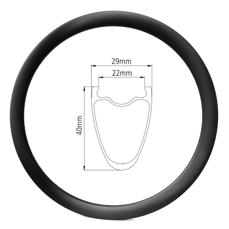 700c 29er Disc 22 mm breite 40 mm tiefe Drahtreifenfelge für Rennrad und Gravelbike