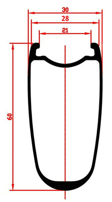 Rennrad Disc Clincher DX60L Felgenprofil