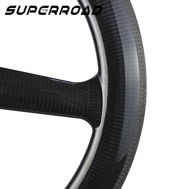 Superroad 3 Tri Spokes Carbon Tubular Track Tubeless Fixie-Räder