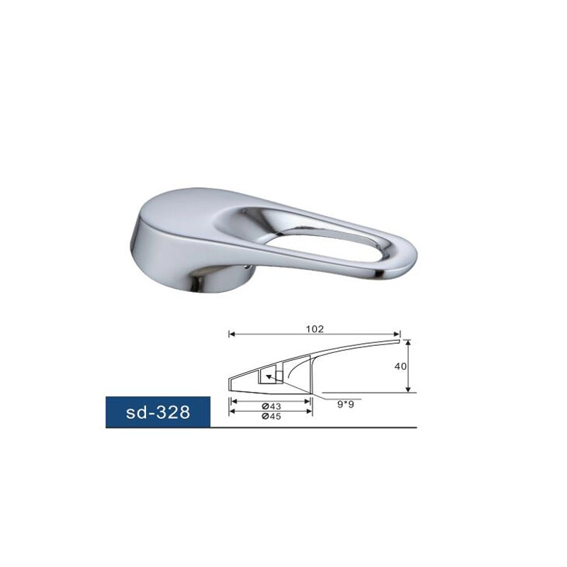 Wasserhahn-Griffhebel, universeller Ersatz-Metallschlaufengriff mit Knopf und Stellschraube, poliertes Chrom für 35-mm-Kartuschenschaft