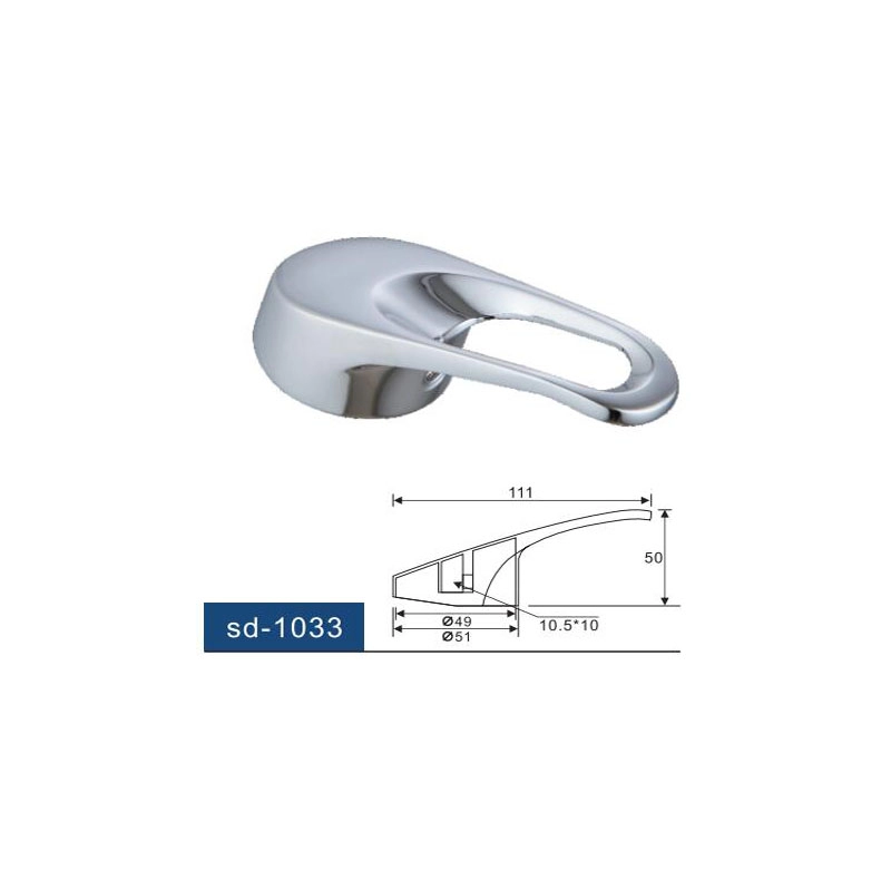 Wasserhahn-Griff-Set für Einhebelmischer mit 40-mm-Kartusche – universeller Ersatzgriff aus Metall mit Knopf und Stellschraube, Chrom