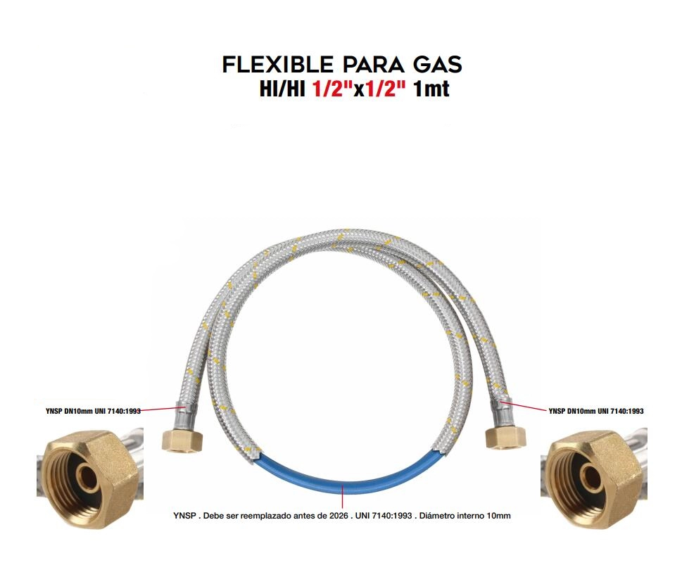 Flexibler Anschluss für Gas 1/2x1/2