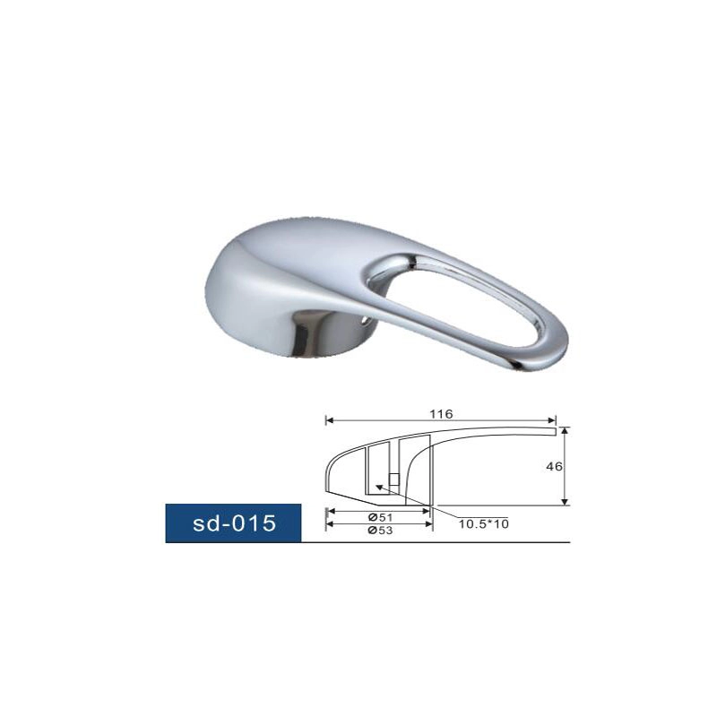 Wasserhahn-Griff-Set für Einhebelmischer mit 40-mm-Kartusche – universeller Ersatz-Metallschlaufengriff mit Knopf und Stellschraube, poliertes Chrom