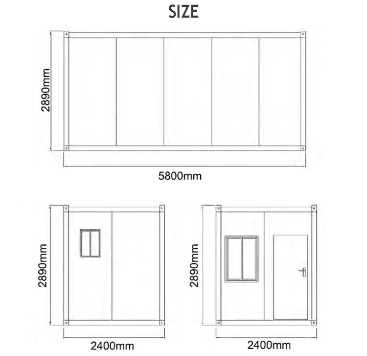 Flatpack-Containerhausgröße