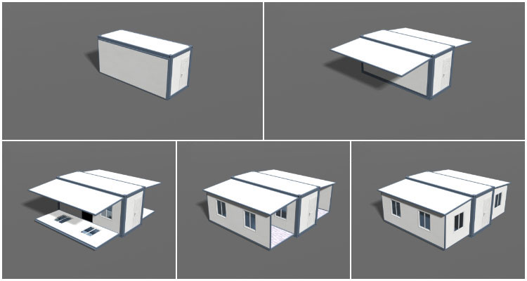 Modernes, vorgefertigtes, erweiterbares Containerhaus mit drei Schlafzimmern