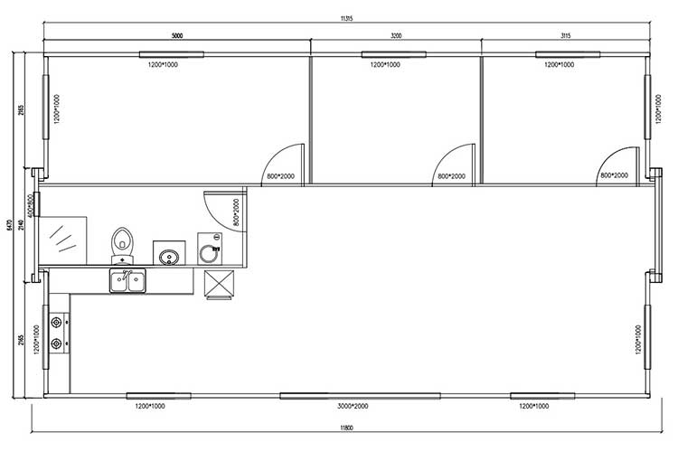 Erweiterbares Containerhaus