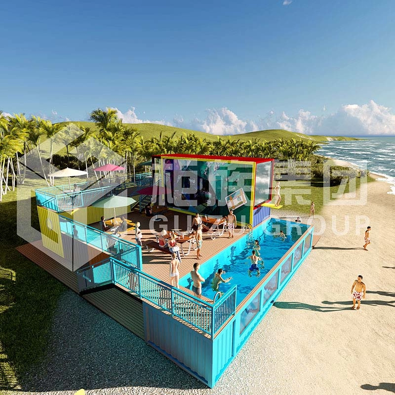 20 Fuß bis 40 Fuß großer, gut ausgestatteter Container-Swimmingpool