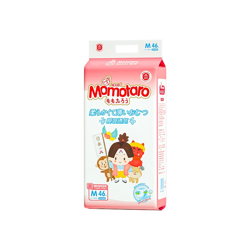 Momotaro Super saugfähige Babywindeln M 46 Stück