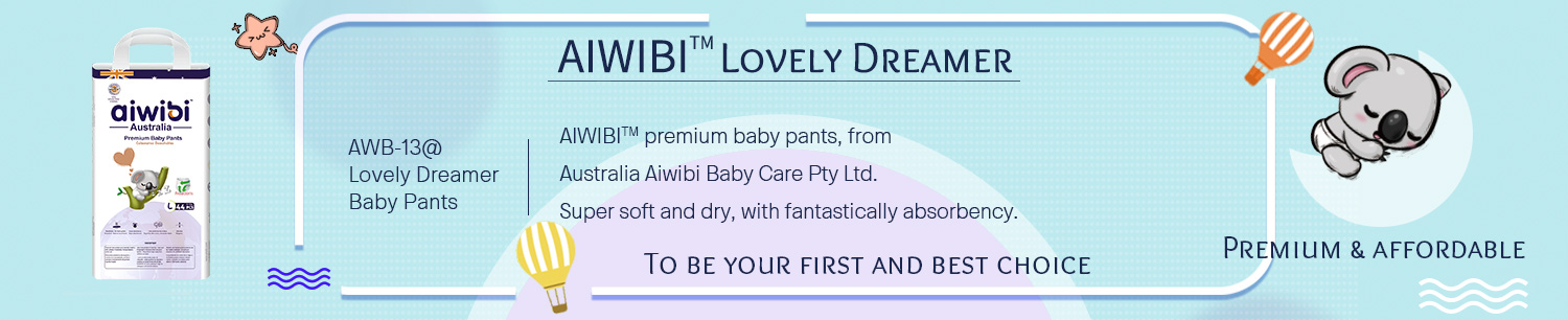 Einweg-AIWIBI Premium-Babyhose mit hervorragender Absorptionsleistung, um trocken zu bleiben