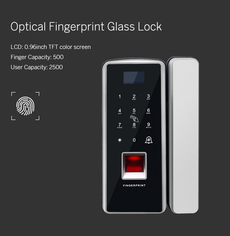 Optisches Fingerabdruck-Glasschloss