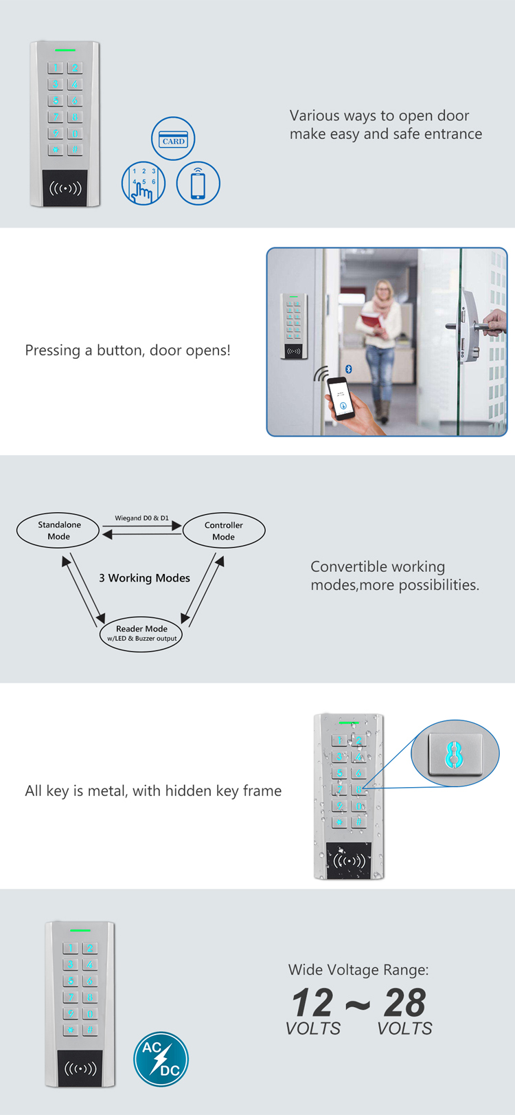 Bluetooth-Zugangskontrolle aus Metall