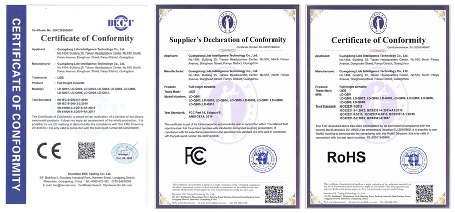 CE-Zertifizierung für Tordrehkreuze in voller Höhe