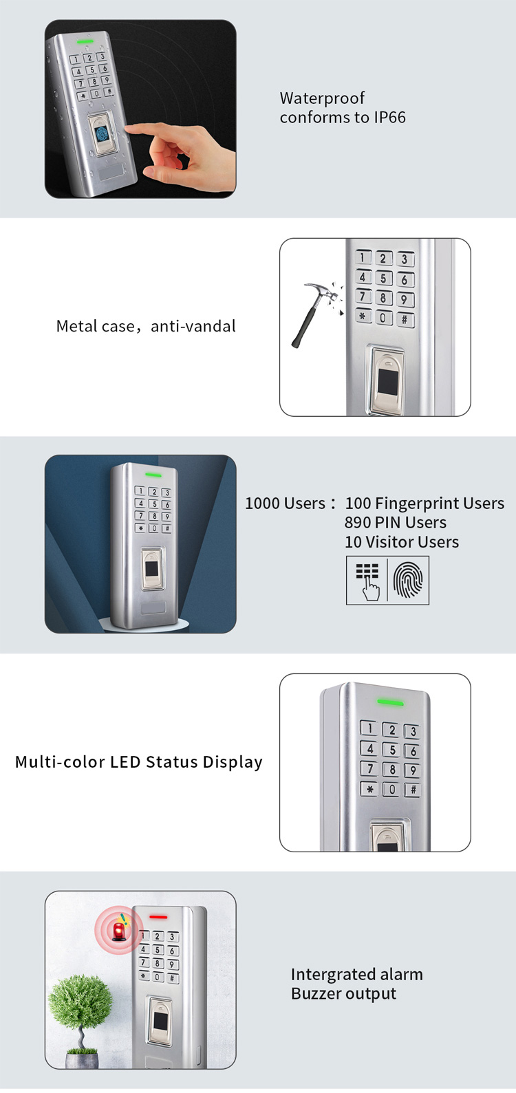 Standalone-Zugangskontrolle per Fingerabdruck