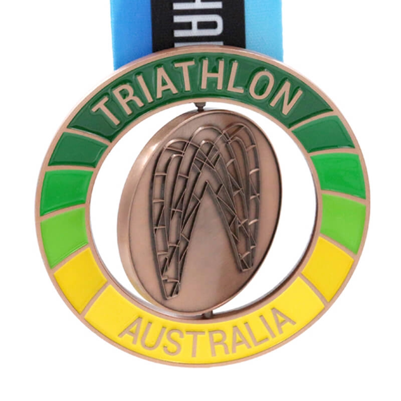 Medal Factory maßgeschneiderte Spinning-Triathlon-Medaille