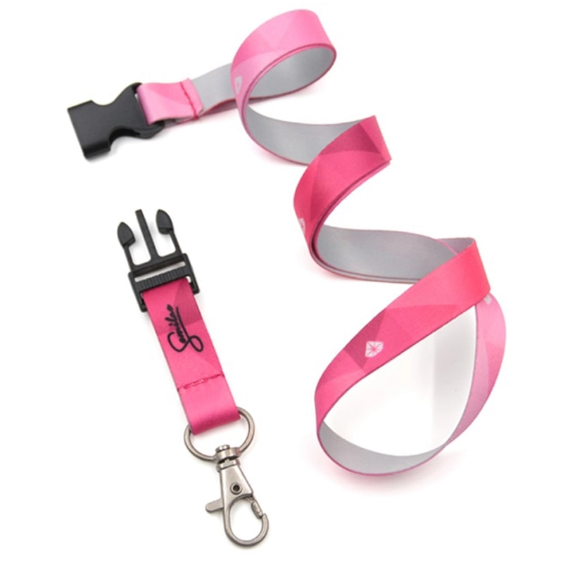 Karabinerverschluss rosa individuelles Logo-Lanyard-Fabrik