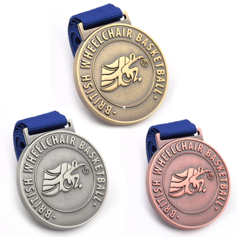 Hersteller kundenspezifischer Gold-Silber-Bronze-Basketballmedaillen