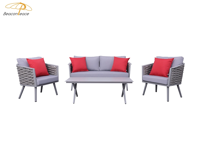Moderne, maßgeschneiderte Sofa-Lounge-Möbel für die Gartenterrasse mit Seilweberei