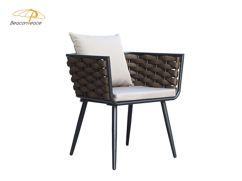 Patio Rope Weaving Chair Aluminium Dining Outdoor-Möbel